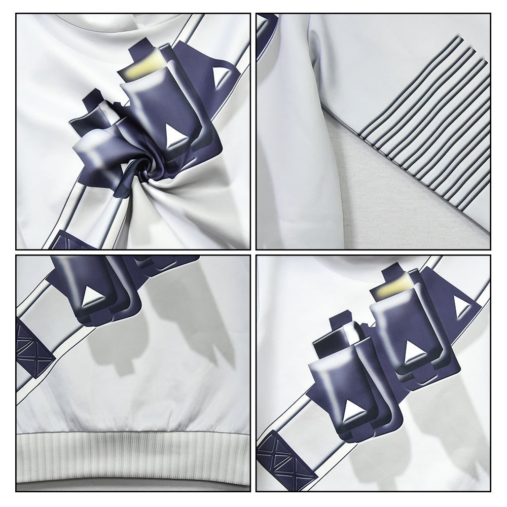 Dj Costume Hoodie and Sweatpants Set with LED Light-Up Mask