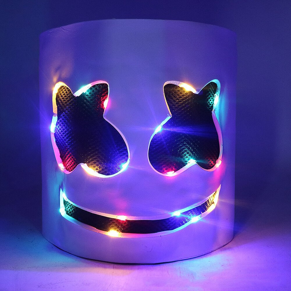Dj Costume Hoodie and Sweatpants Set with LED Light-Up Mask