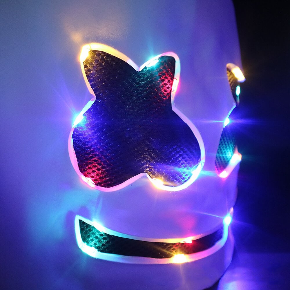 Dj Costume Hoodie and Sweatpants Set with LED Light-Up Mask