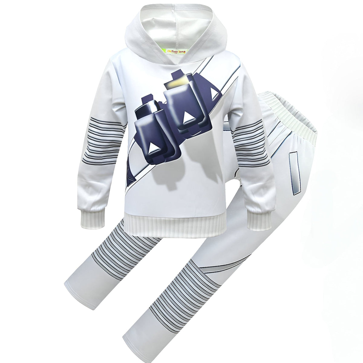 Dj Costume Hoodie and Sweatpants Set with LED Light-Up Mask