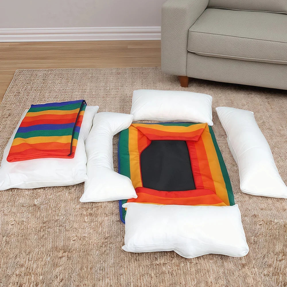 Dog Bed | Bone-Shaped Colorful & Machine-Washable