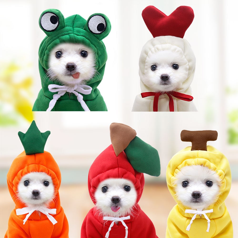Dog Halloween Costume with Custom T-Shirt, Fleece Hoodie and Novelty Hood for Small Dogs