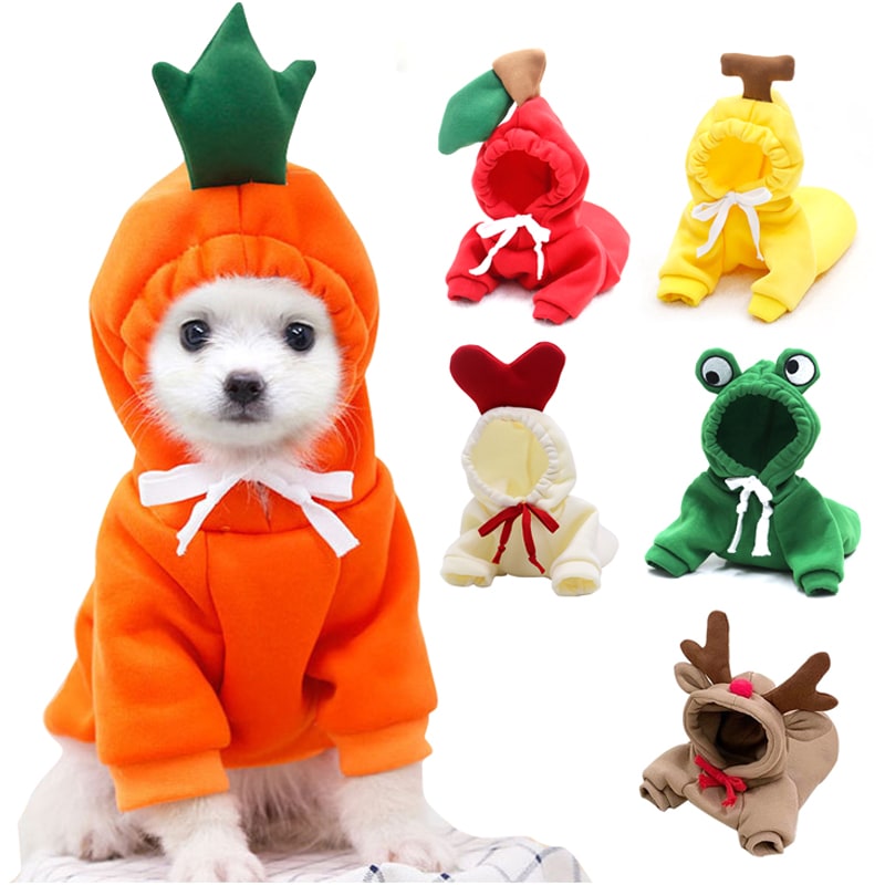 Dog Halloween Costume with Custom T-Shirt, Fleece Hoodie and Novelty Hood for Small Dogs