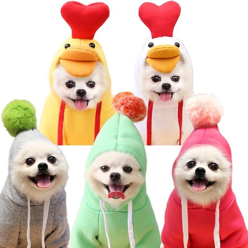 Dog Halloween Costume with Custom T-Shirt, Fleece Hoodie and Novelty Hood for Small Dogs
