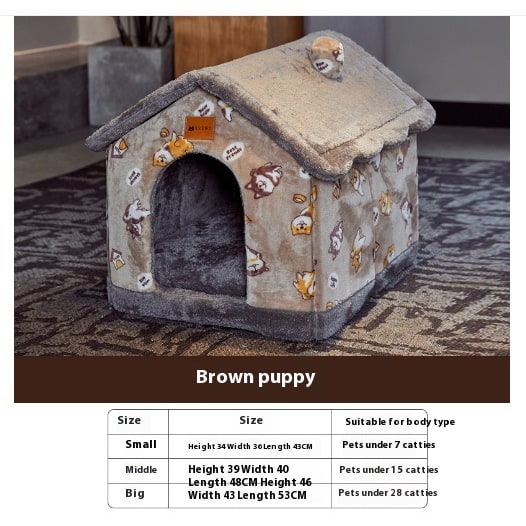 Dog House Bed and Cave with Removable Cushion and Fleece-Trimmed Doorway X Large