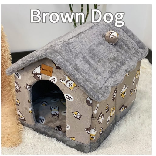 Dog House Bed and Cave with Removable Cushion and Fleece-Trimmed Doorway X Large