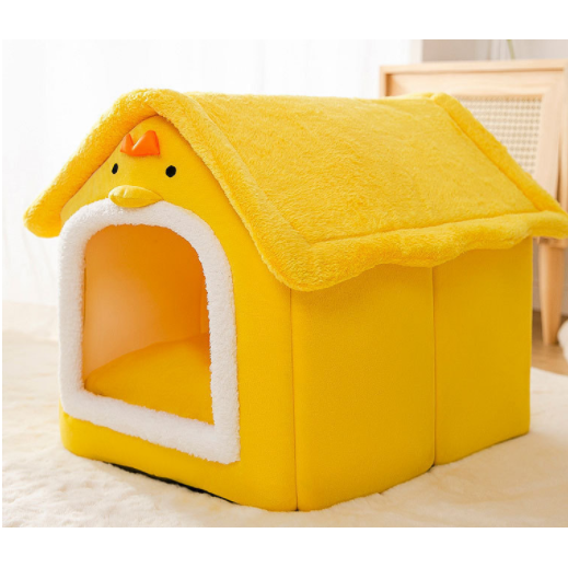 Dog House Bed and Cave with Removable Cushion and Fleece-Trimmed Doorway X Large