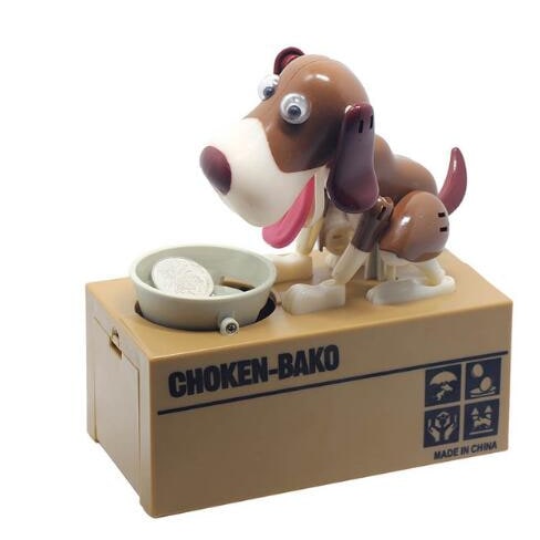 Large Robotic Dog Piggy Bank with Automatic Coin-Eating Action