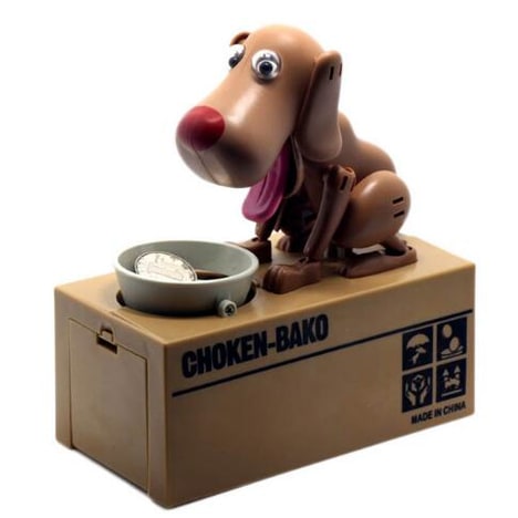 Large Robotic Dog Piggy Bank with Automatic Coin-Eating Action
