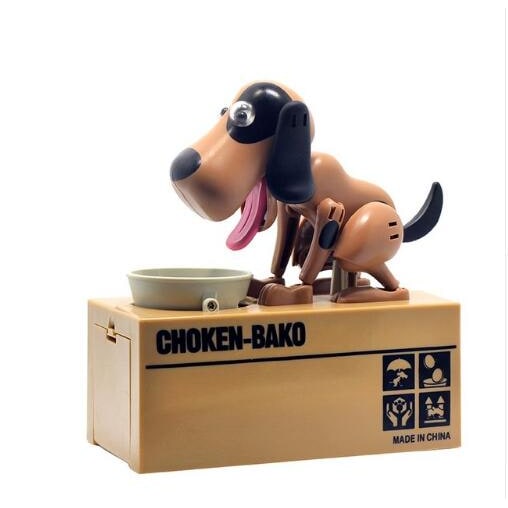 Large Robotic Dog Piggy Bank with Automatic Coin-Eating Action