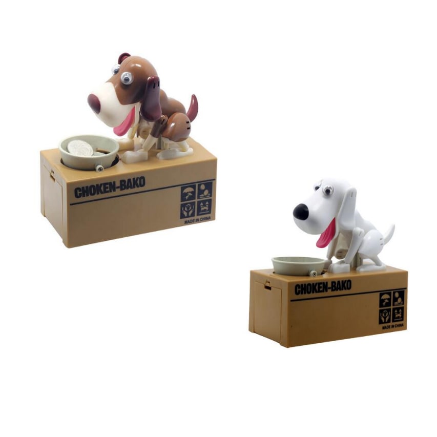 Large Robotic Dog Piggy Bank with Automatic Coin-Eating Action