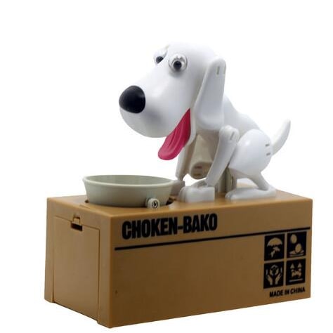 Large Robotic Dog Piggy Bank with Automatic Coin-Eating Action
