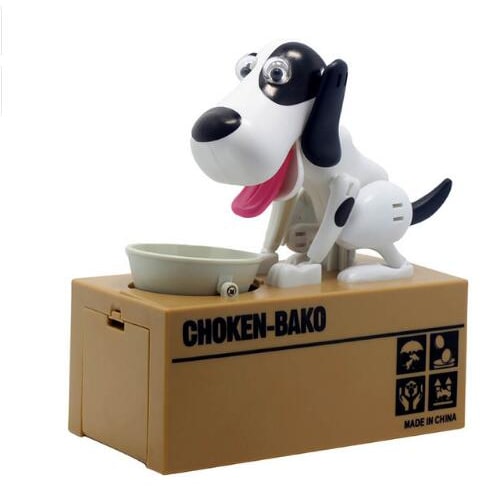 Large Robotic Dog Piggy Bank with Automatic Coin-Eating Action
