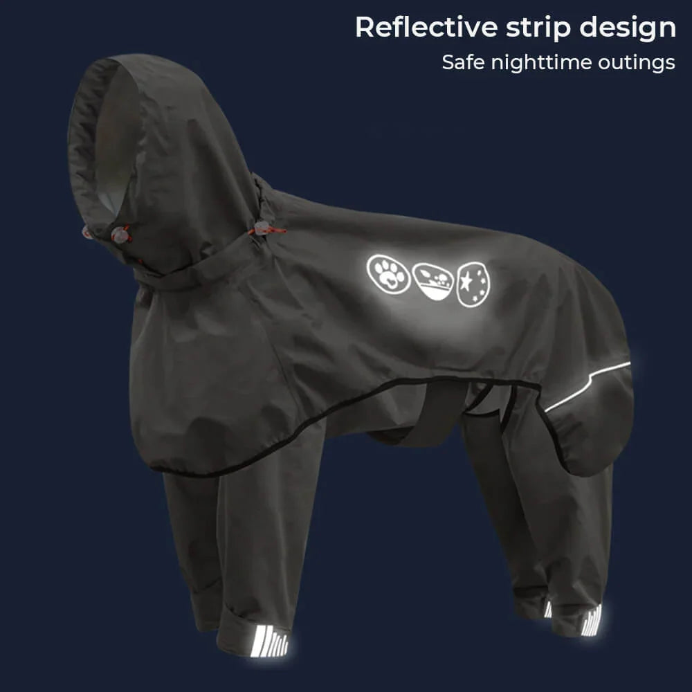 Dog Raincoat | Waterproof Hooded & Reflective Strips