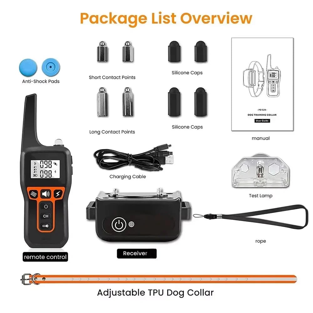Dog Training Collar with Remote Control Waterproof Shock with Long Range