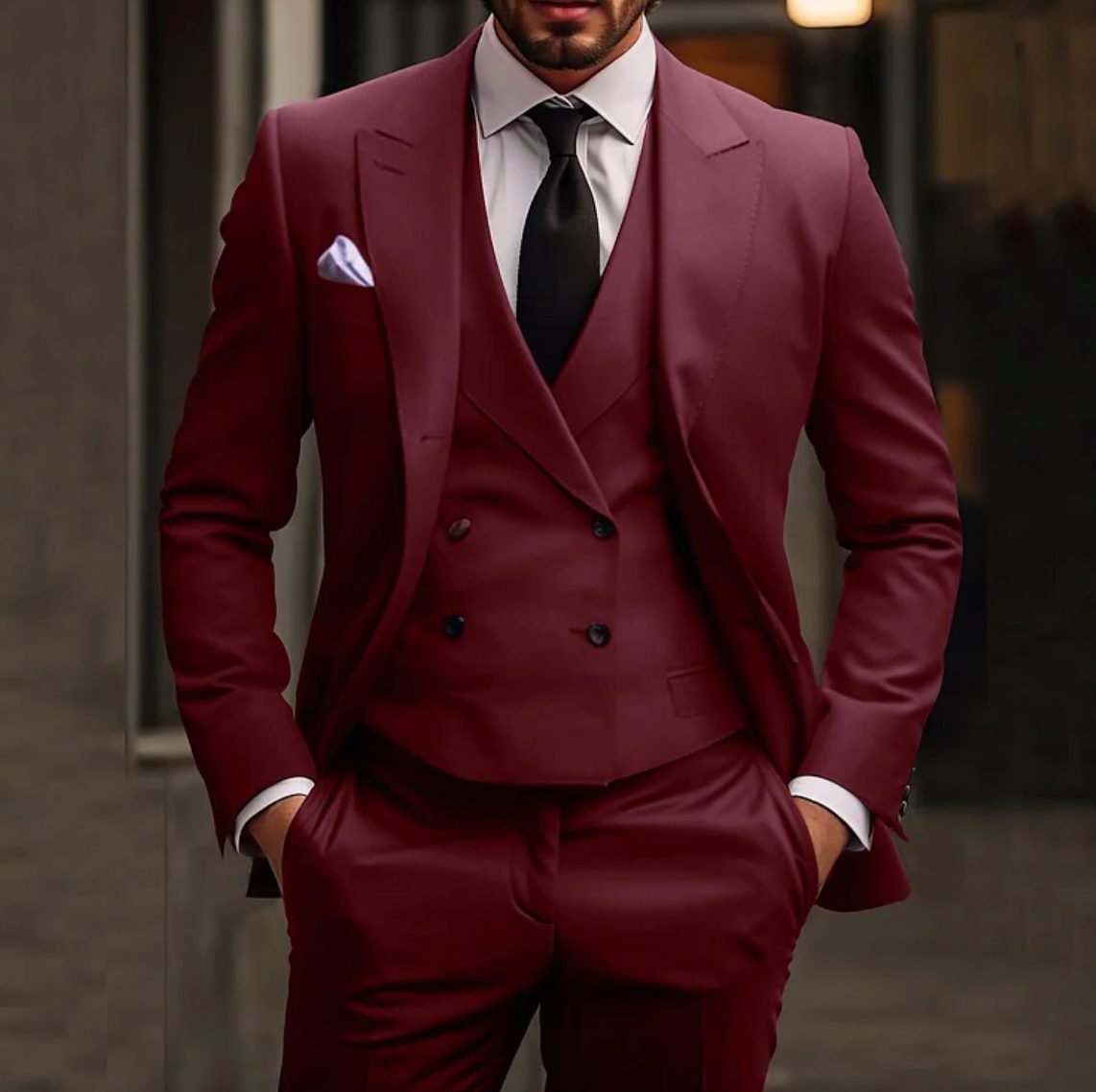 Double-Breasted Blazer Set for Men