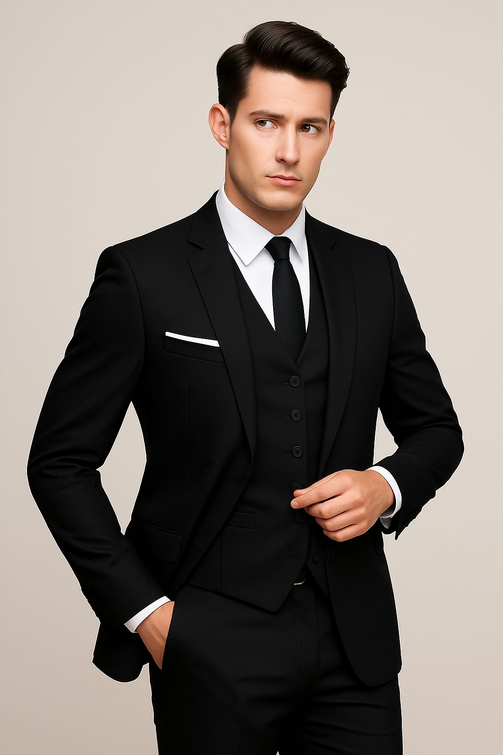 Double-Breasted Three-Piece Suit for Men