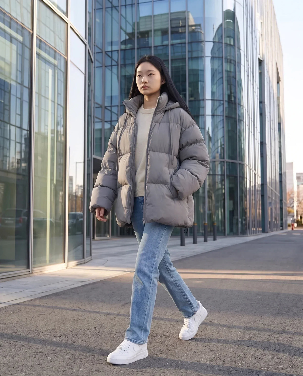 Oversized Hooded Quilted Puffer Jacket