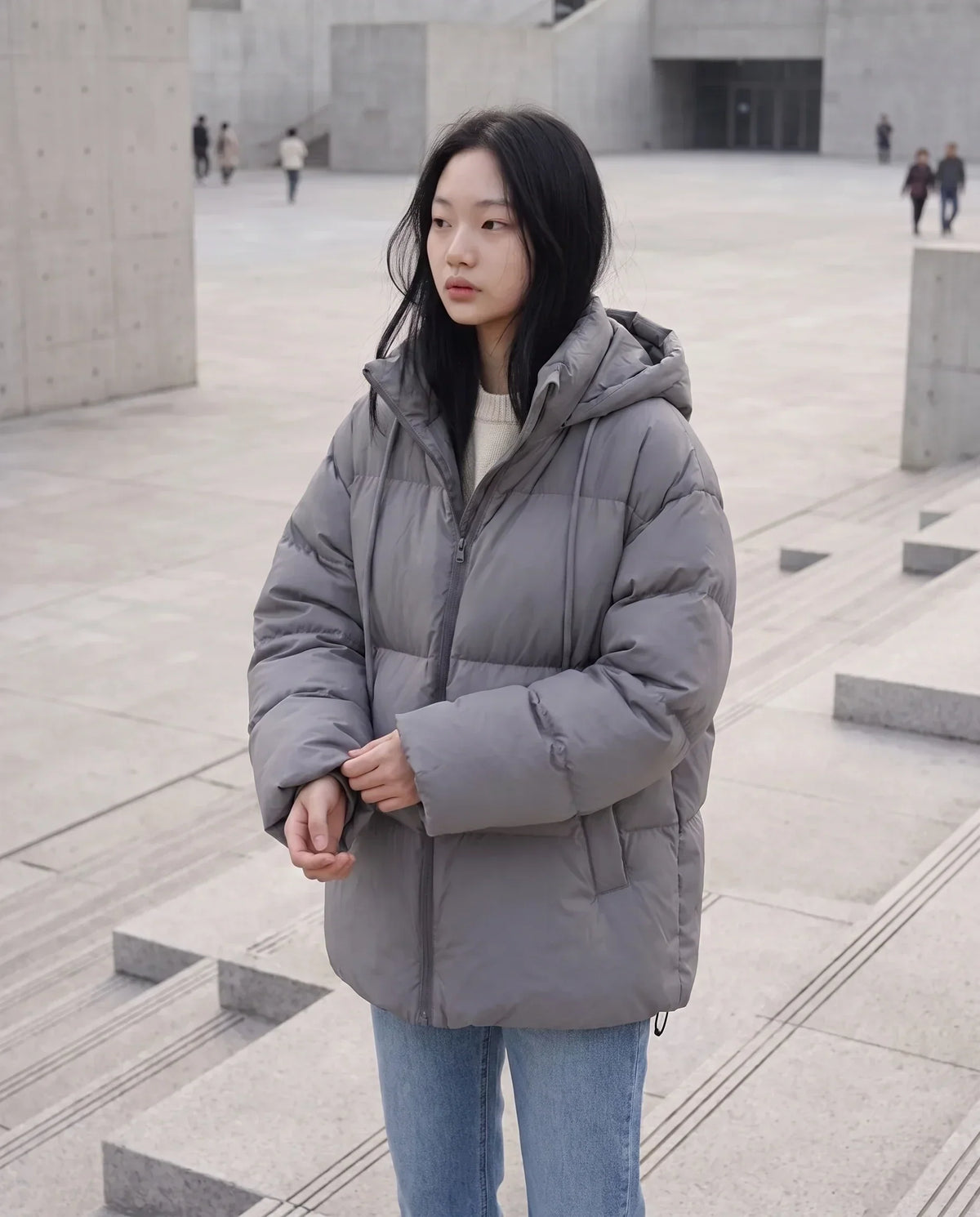 Oversized Hooded Quilted Puffer Jacket