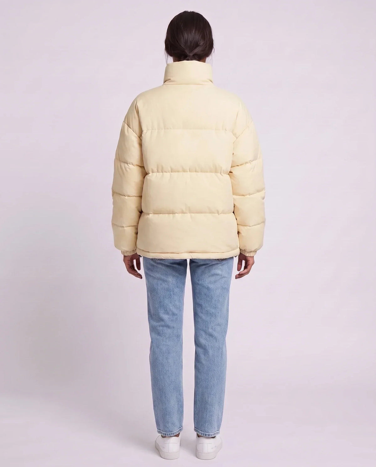 Short Oversized Puffer Jacket with Contrast Zip