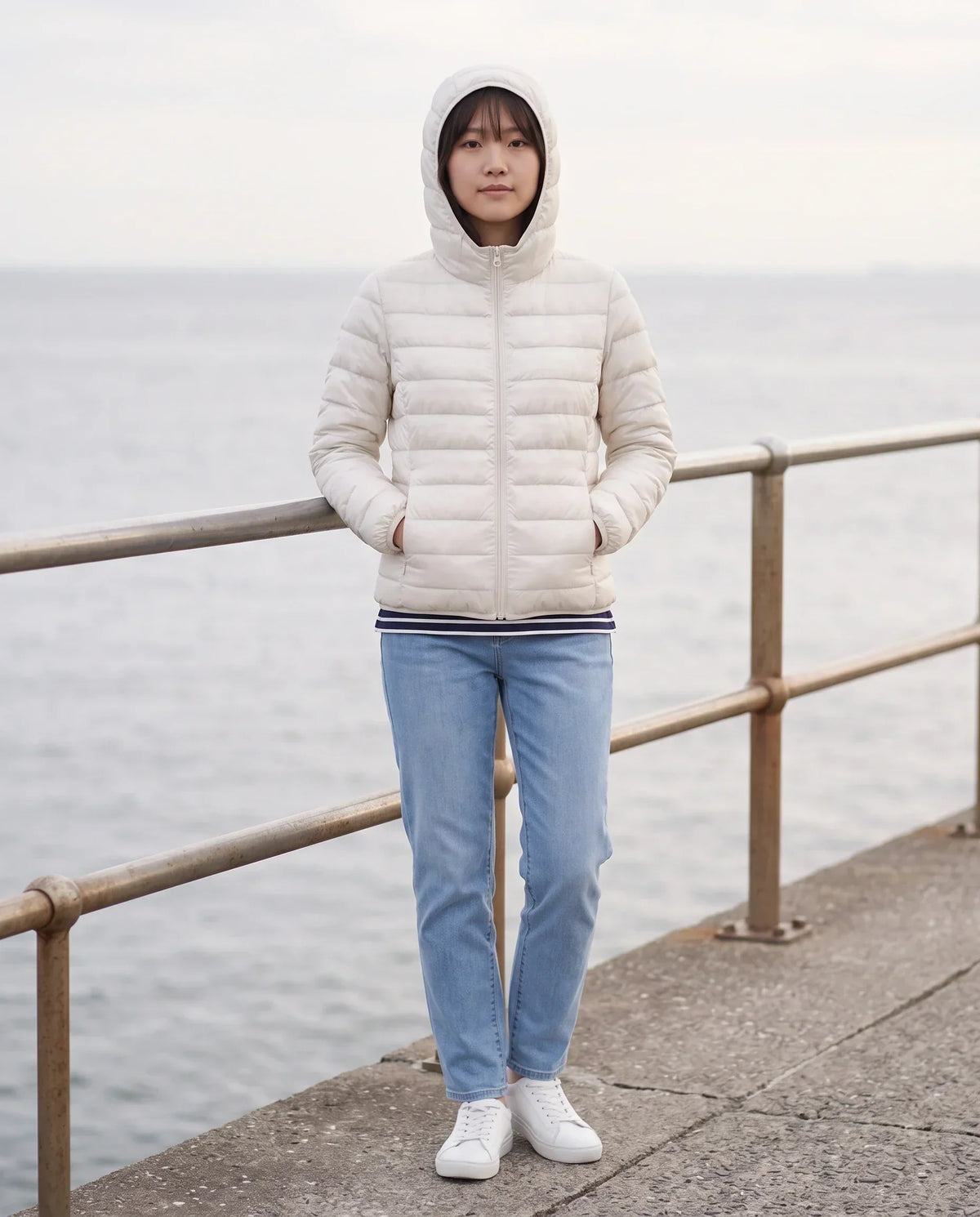 Short Ultra-Lightweight Hooded Puffer Jacket