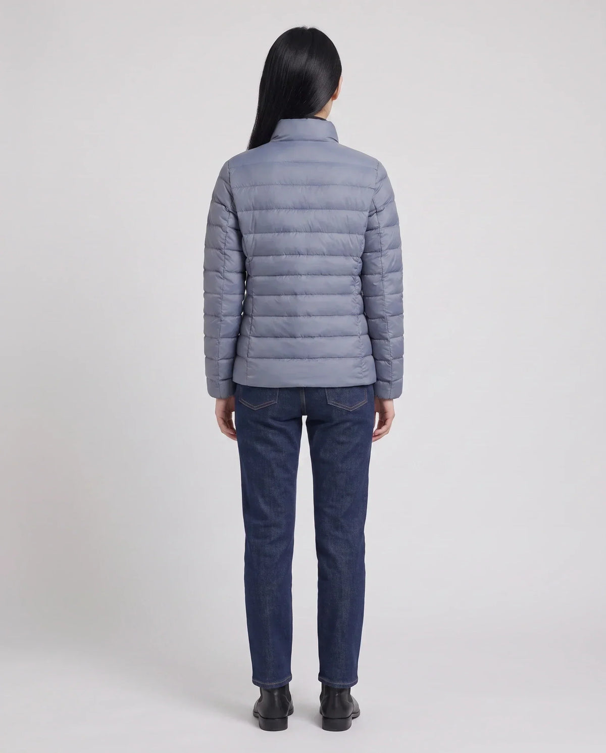 Short Ultra-Lightweight Puffer Jacket with Funnel Collar