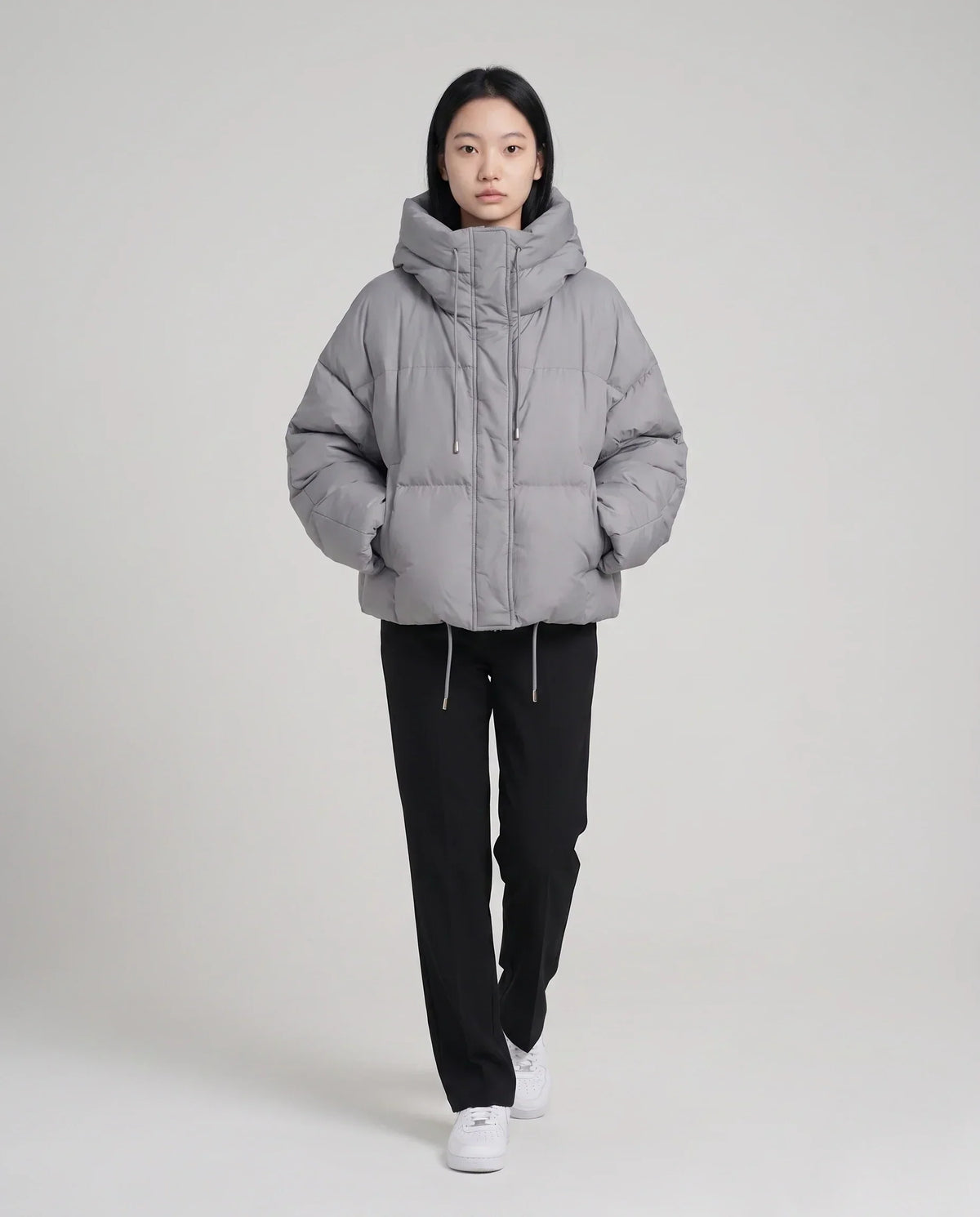 Cropped Hooded Puffer Jacket