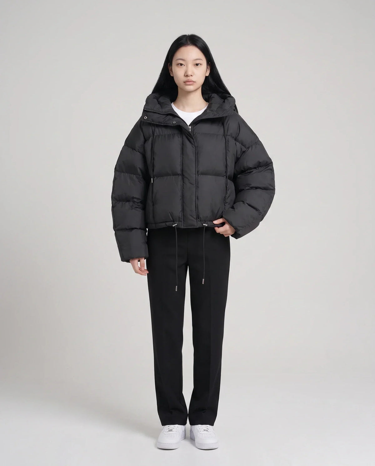 Cropped Hooded Puffer Jacket