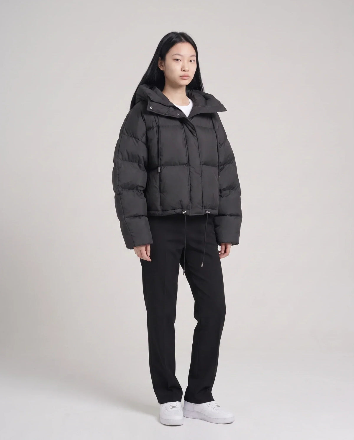 Cropped Hooded Puffer Jacket