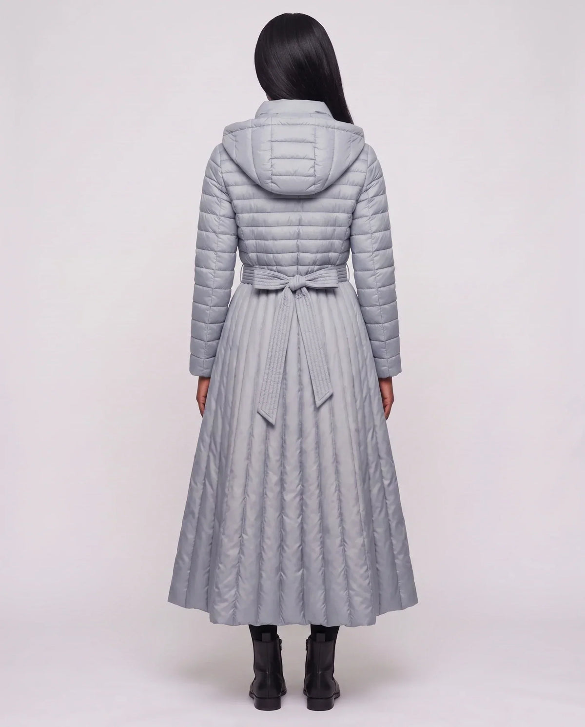 Extra-Long Flared Hooded Puffer Coat