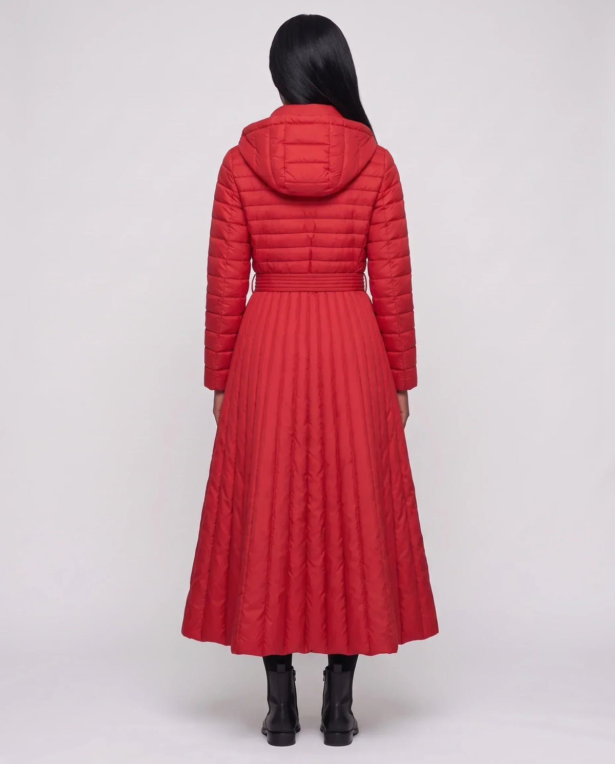 Extra-Long Flared Hooded Puffer Coat