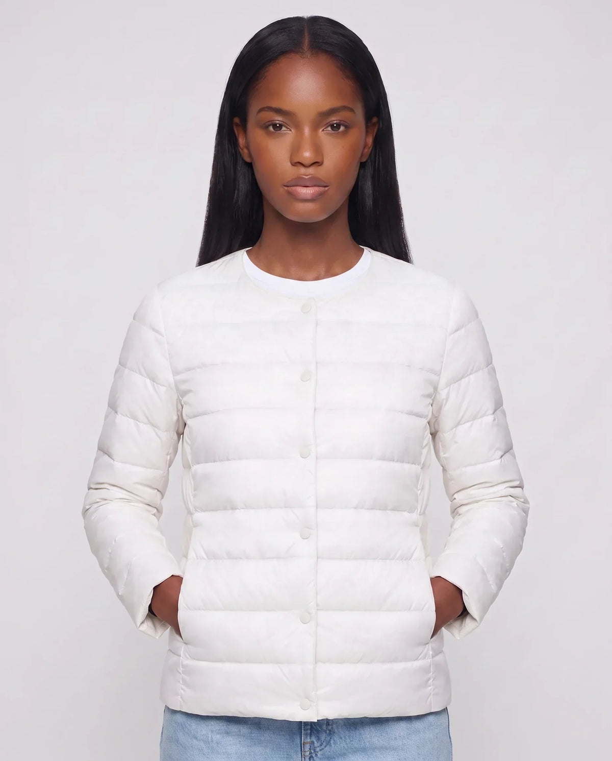 Lightweight Puffer Jacket with Convertible Collar
