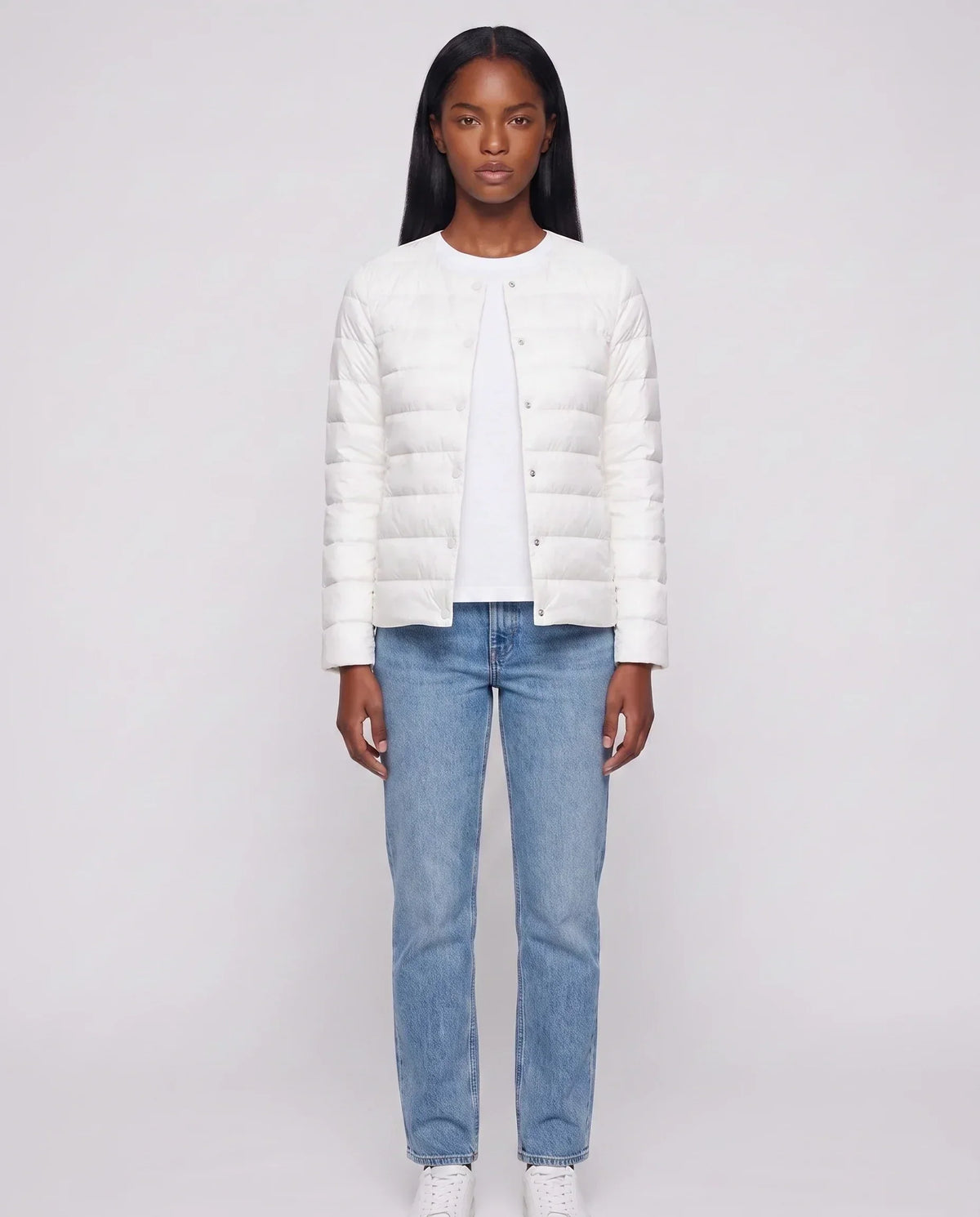 Lightweight Puffer Jacket with Convertible Collar