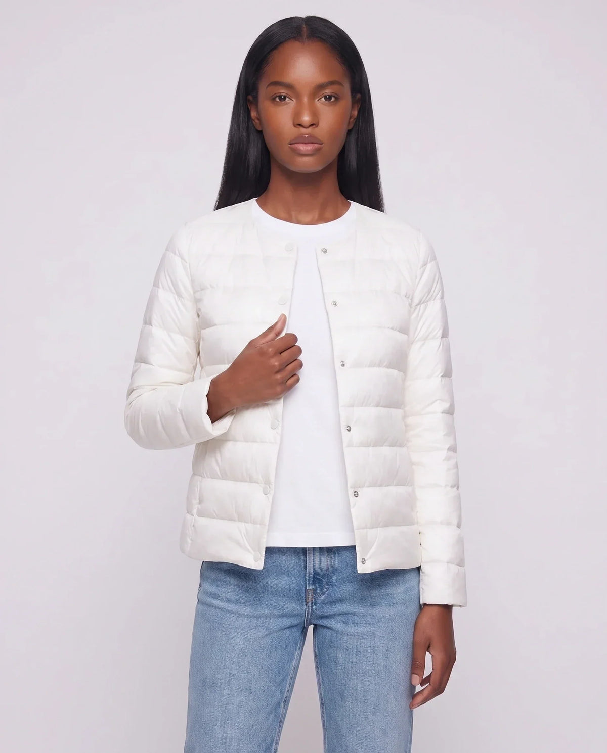Lightweight Puffer Jacket with Convertible Collar