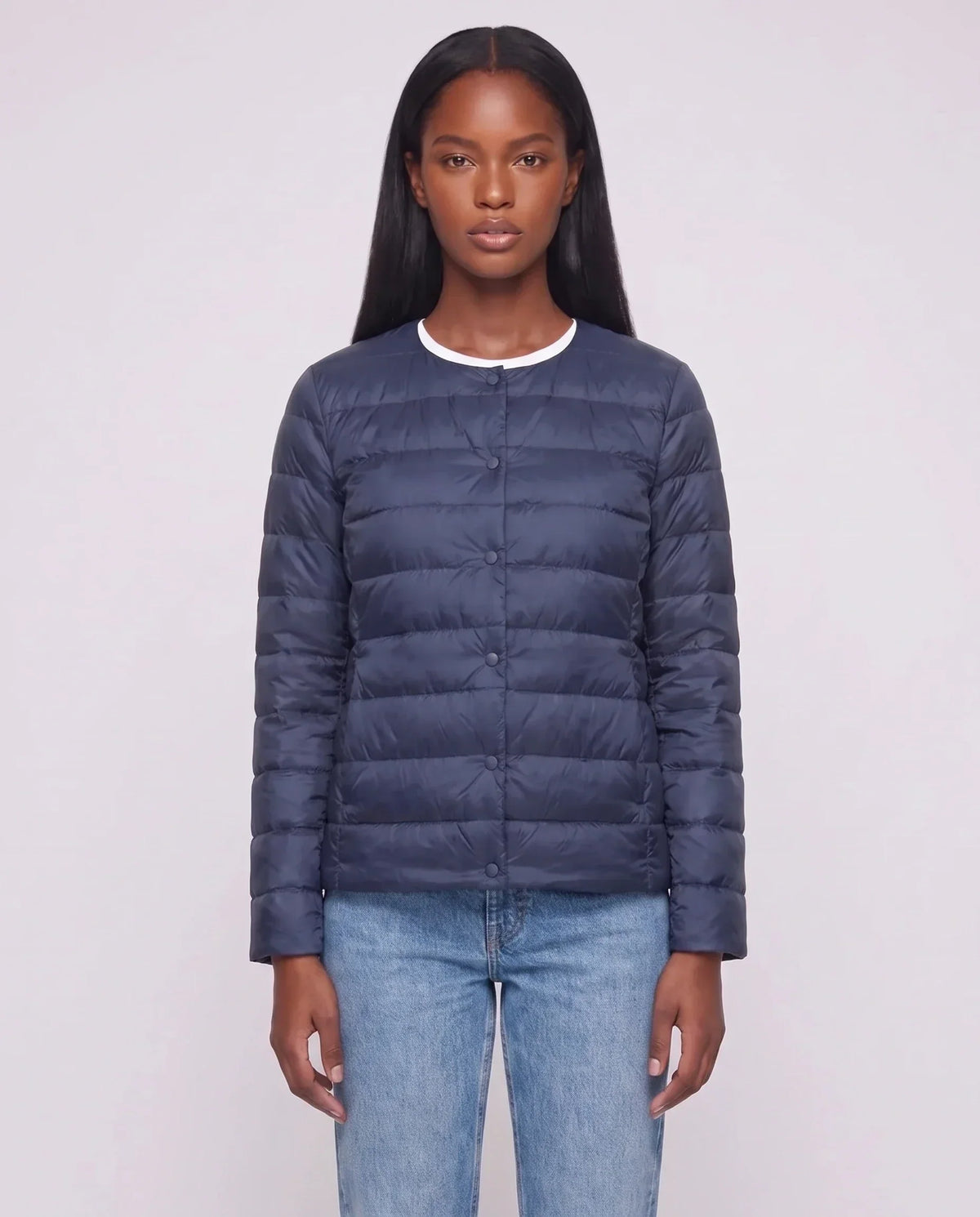 Lightweight Puffer Jacket with Convertible Collar