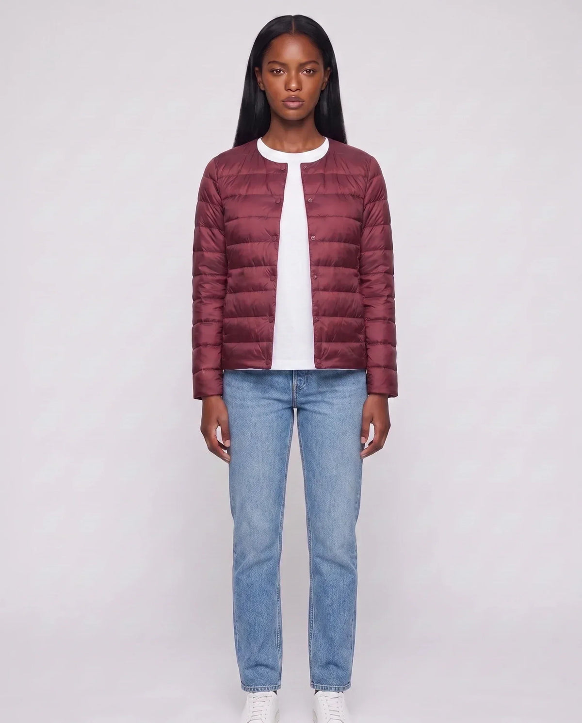 Lightweight Puffer Jacket with Convertible Collar