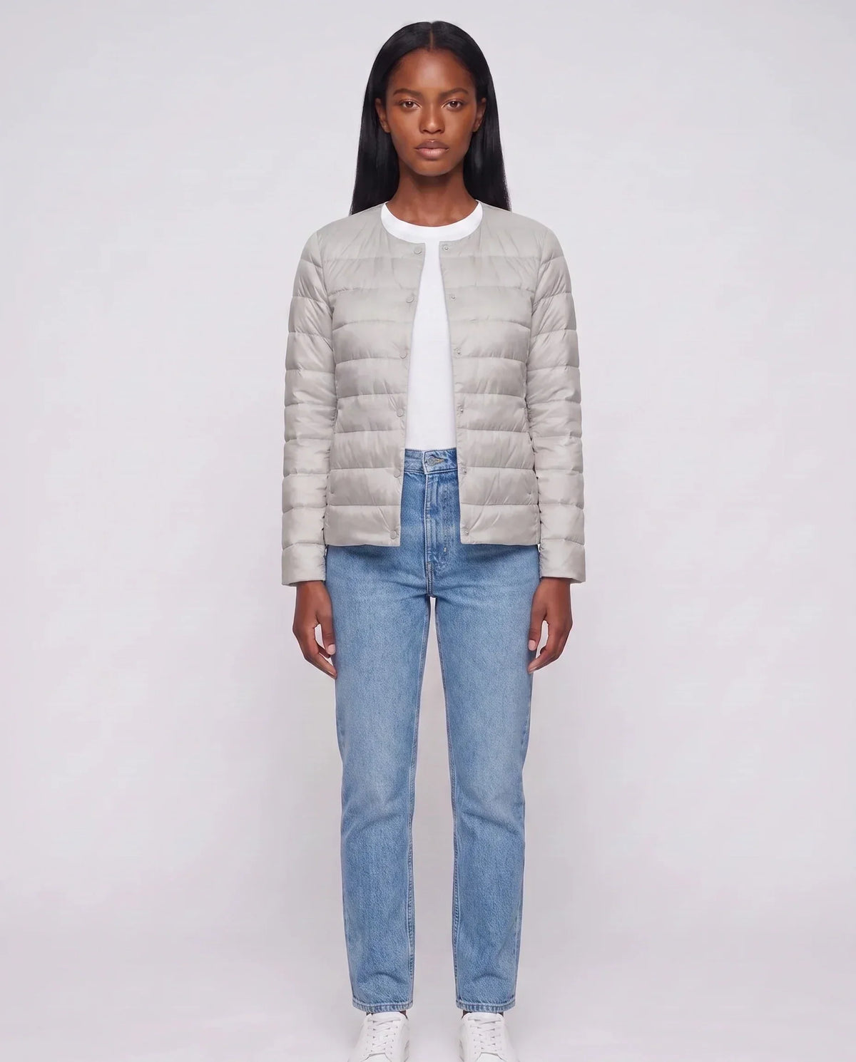 Lightweight Puffer Jacket with Convertible Collar
