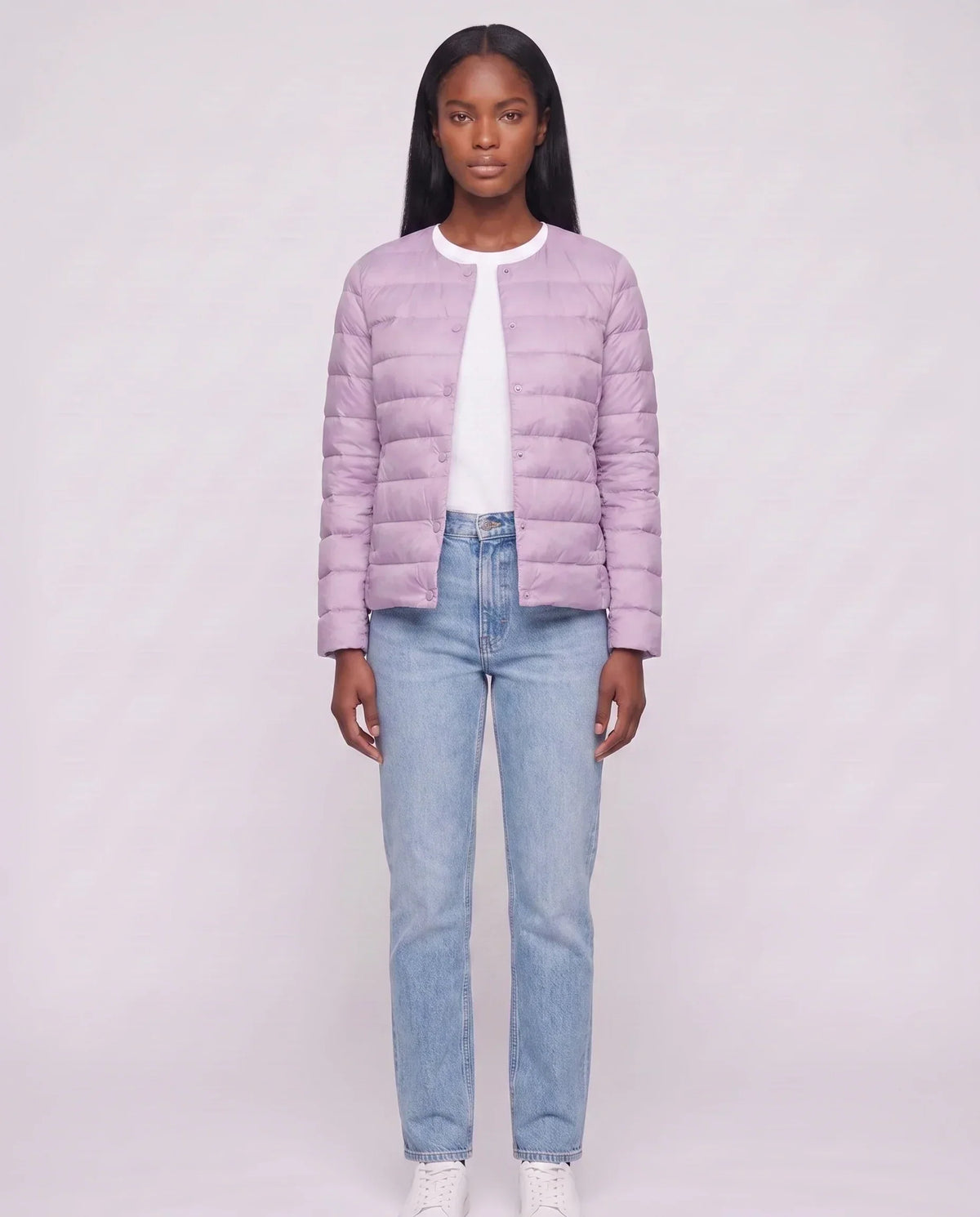 Lightweight Puffer Jacket with Convertible Collar
