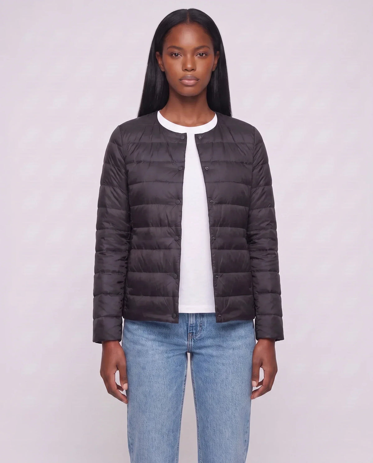 Lightweight Puffer Jacket with Convertible Collar
