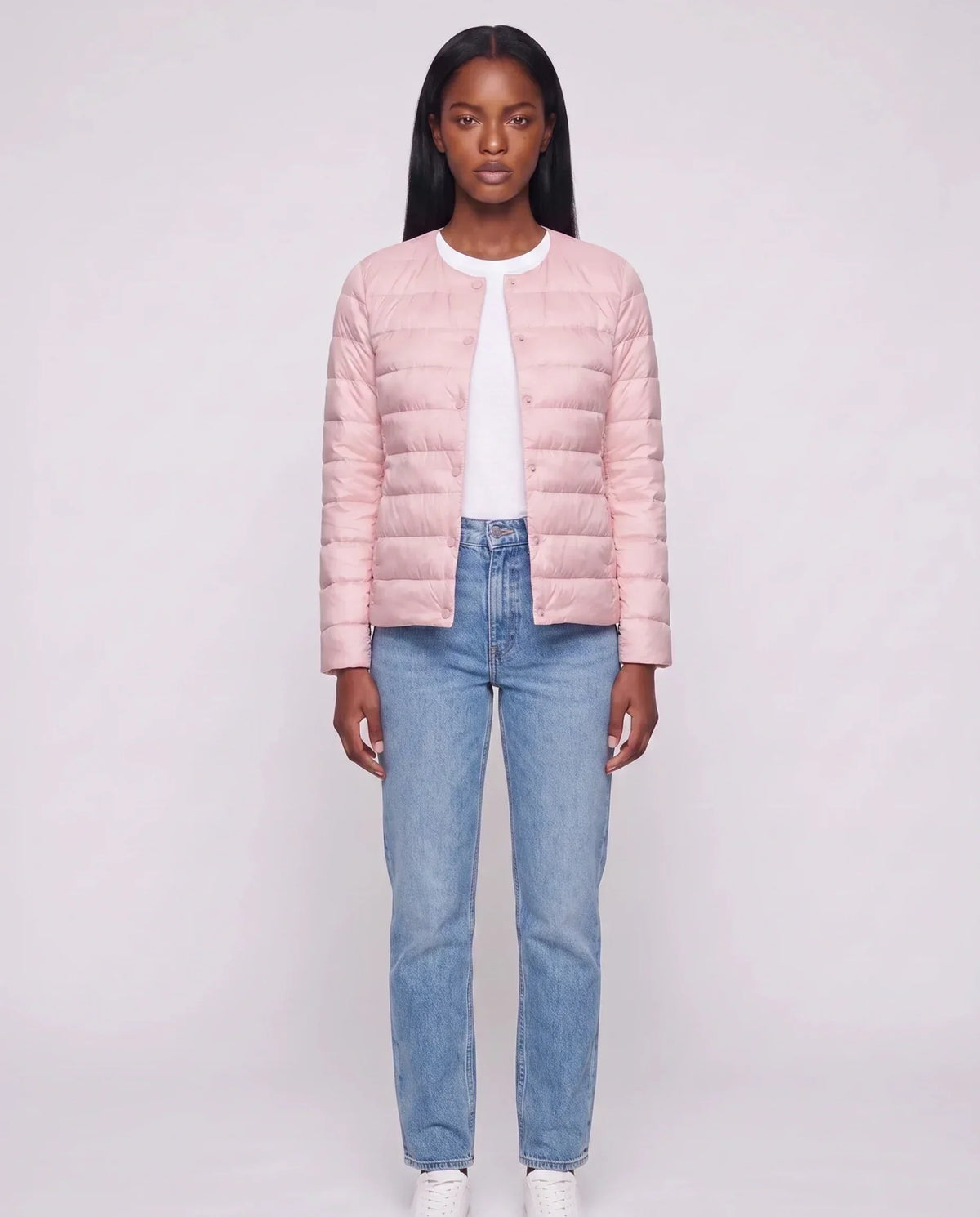 Lightweight Puffer Jacket with Convertible Collar