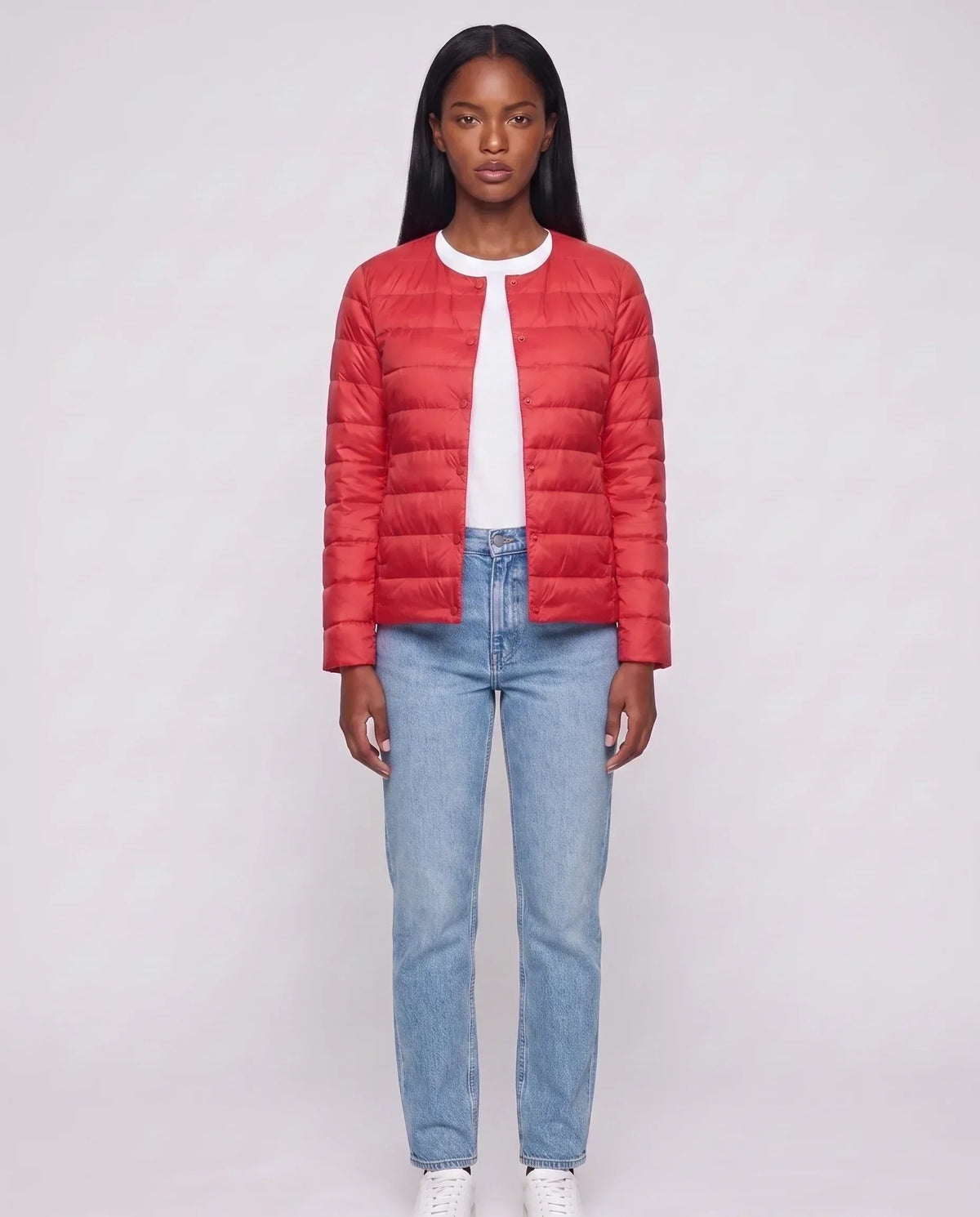 Lightweight Puffer Jacket with Convertible Collar