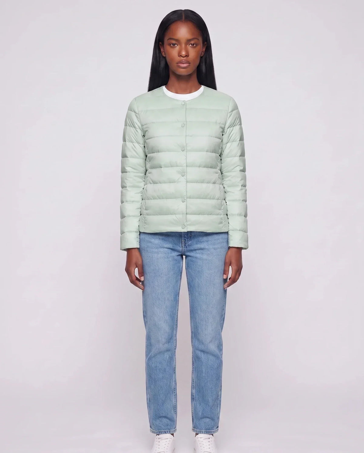 Lightweight Puffer Jacket with Convertible Collar