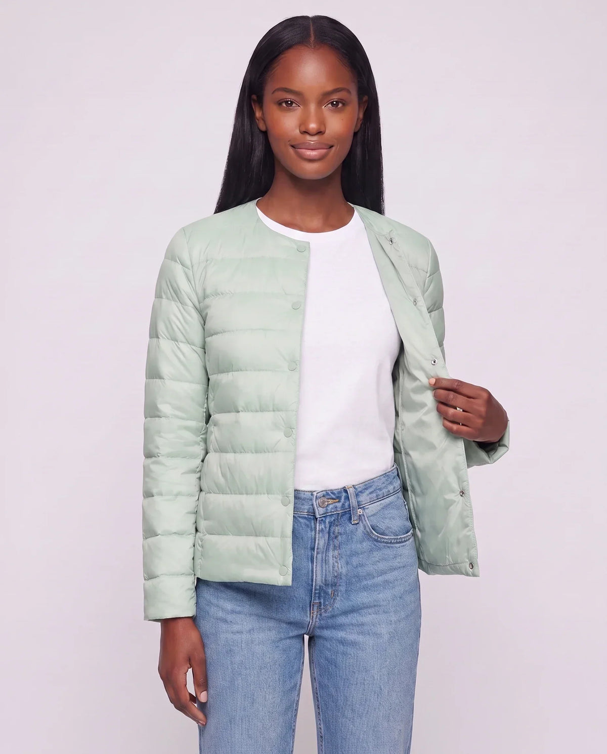 Lightweight Puffer Jacket with Convertible Collar