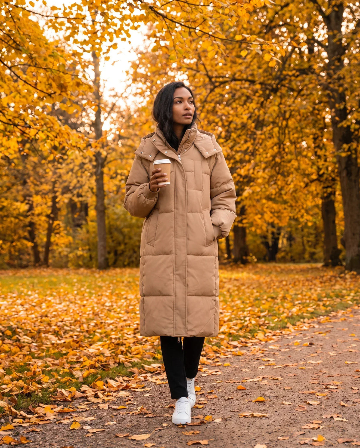 Long Hooded Puffer Jacket