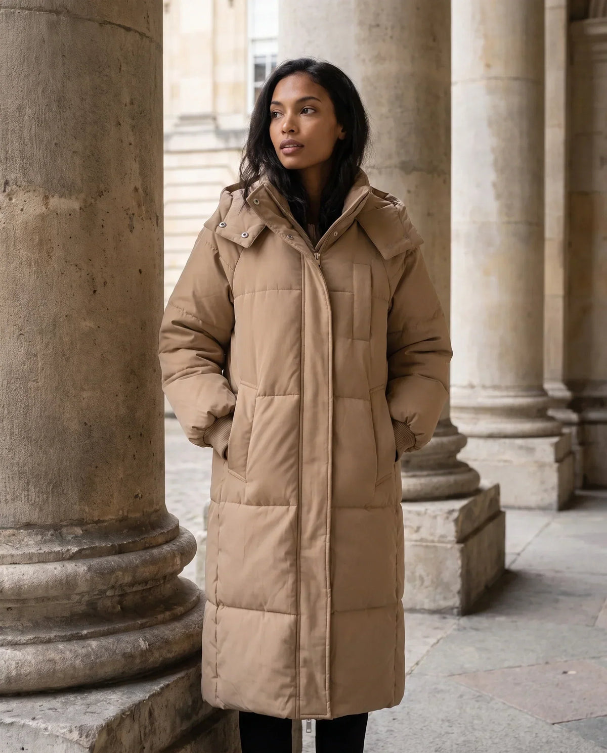 Long Hooded Puffer Jacket