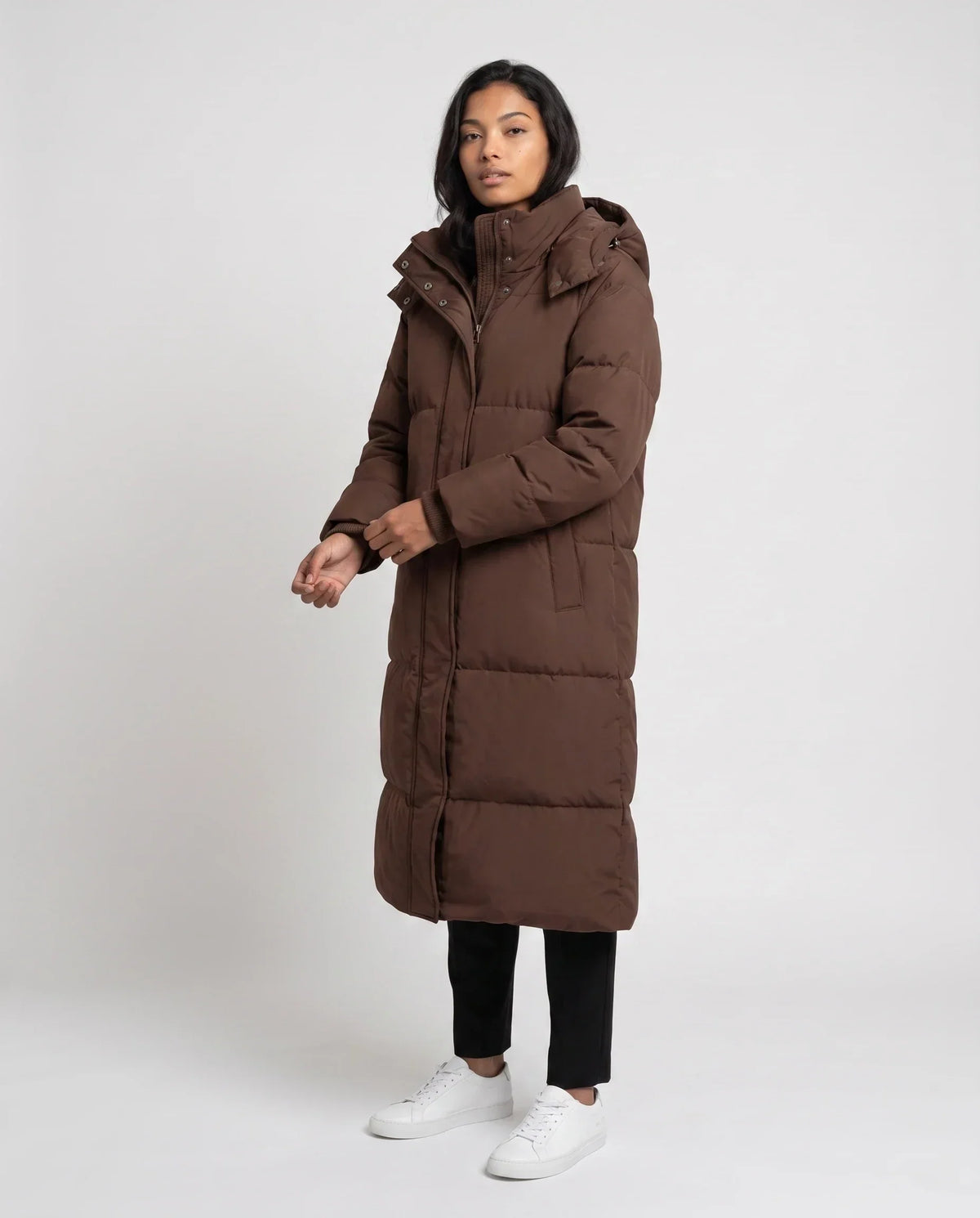 Long Hooded Puffer Jacket