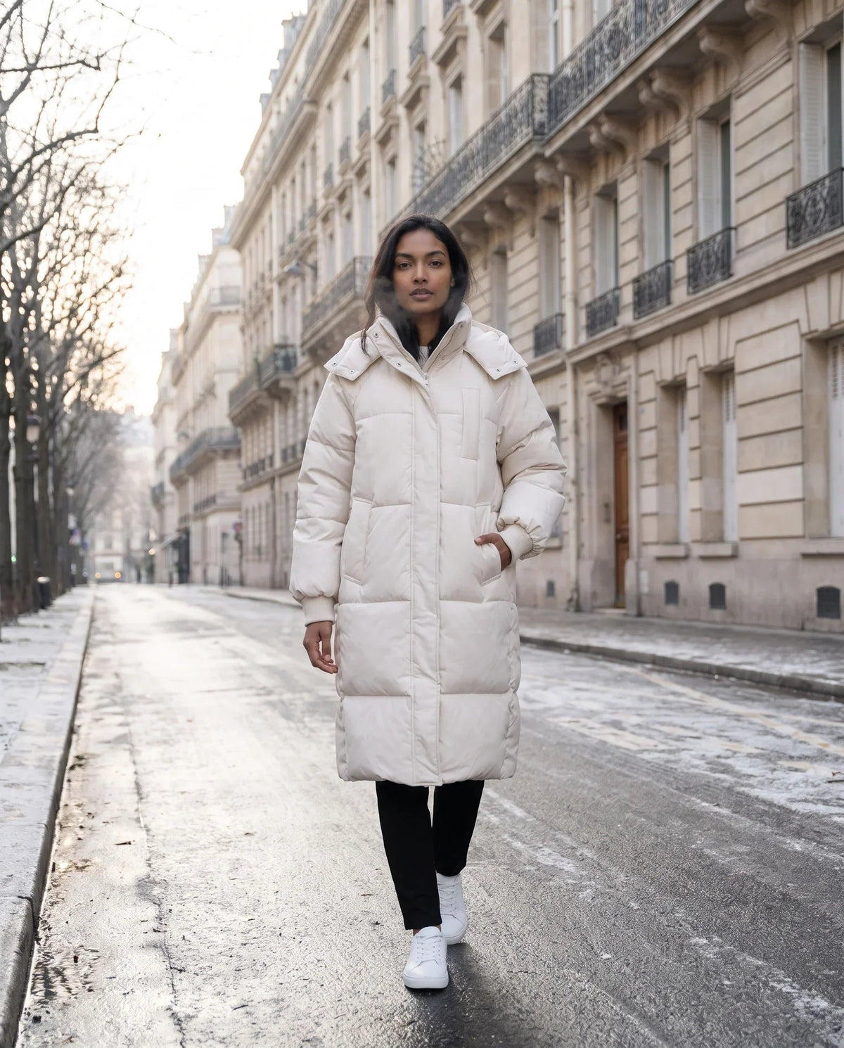 Long Hooded Puffer Jacket