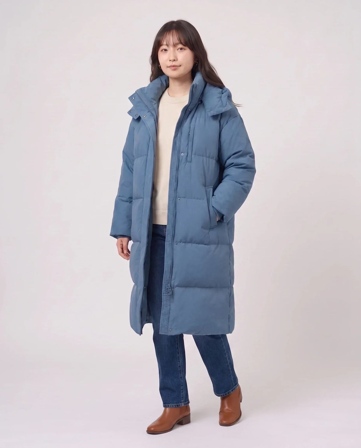 Long Oversized Hooded Puffer Jacket