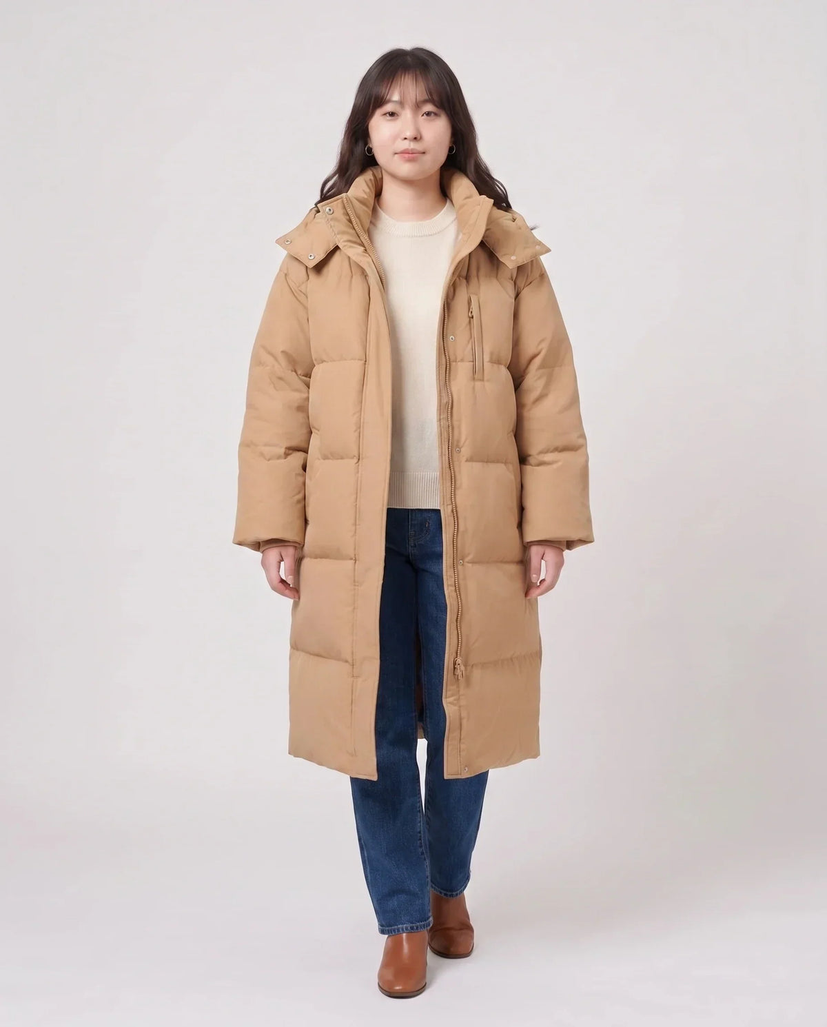 Long Oversized Hooded Puffer Jacket