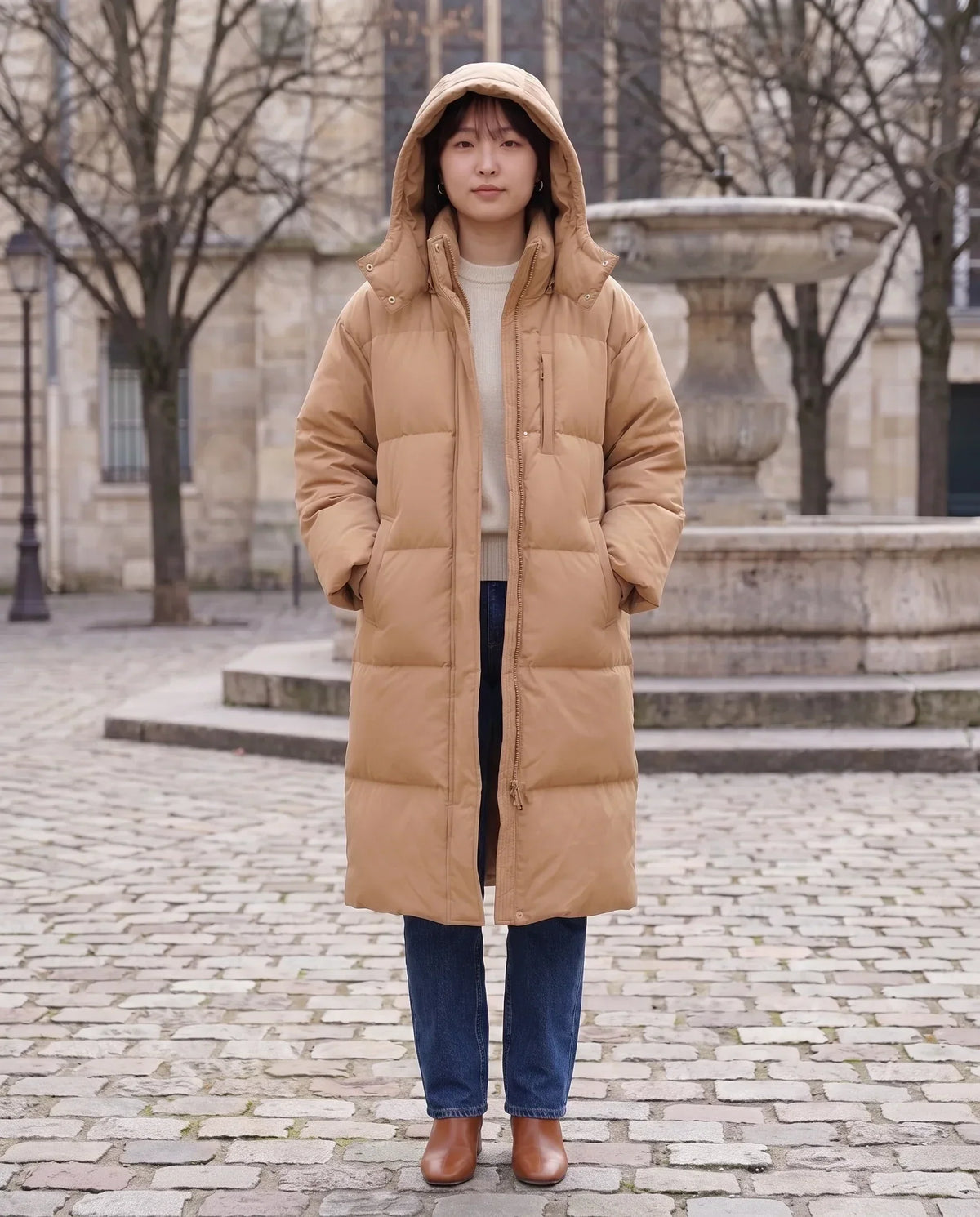Long Oversized Hooded Puffer Jacket